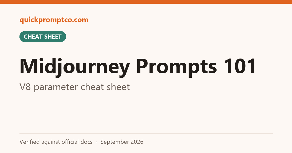 How to Write Midjourney Prompts: A Beginner’s Cheat Sheet (V8 Parameters)