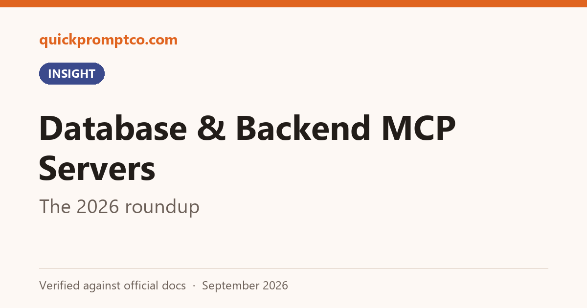 Anthropic’s Own Postgres MCP Server Is Archived and Has a Read-Only Bypass: 5 Database & Backend MCP Servers to Trust Instead (2026)
