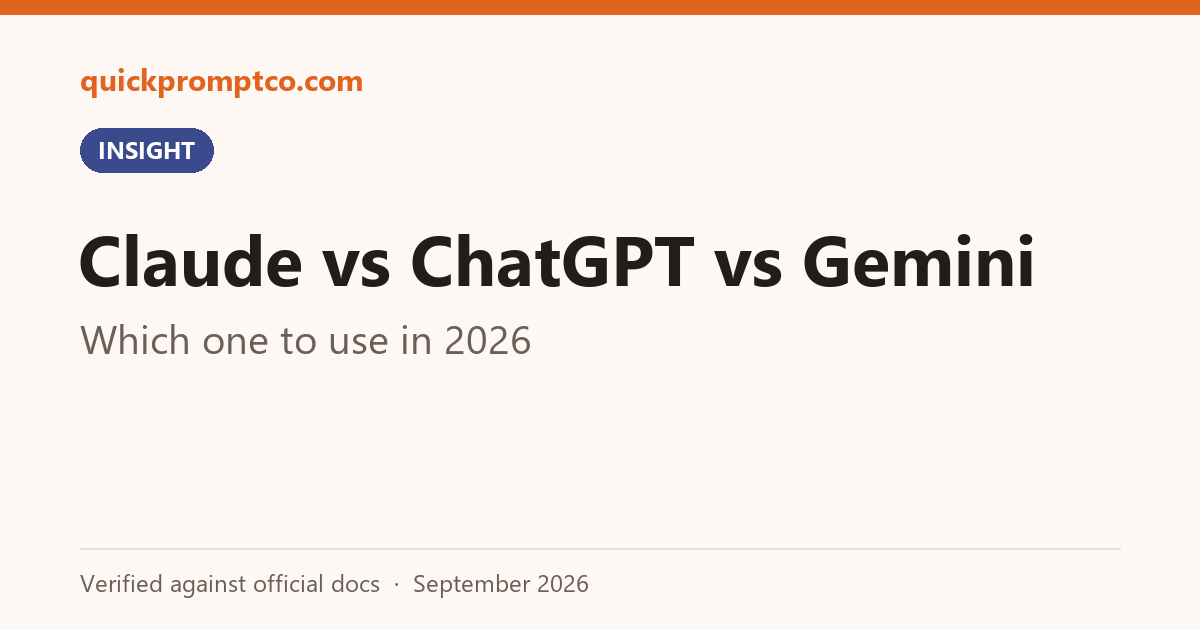 Claude vs ChatGPT vs Gemini in 2026: Which One Should You Actually Use?