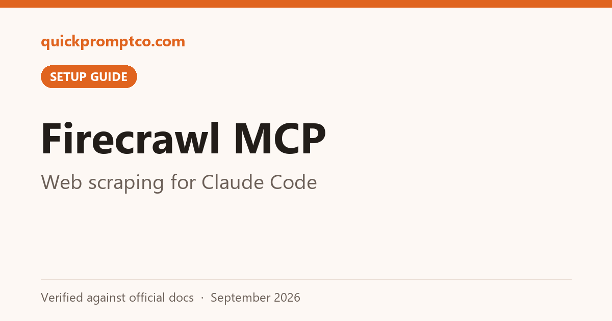 Claude Code’s WebFetch Can’t Run JavaScript: Firecrawl MCP Gives It Real Web Scraping in 1 Command (No API Key)