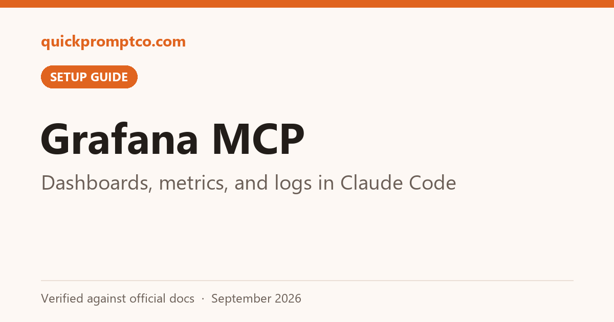 Stop Pasting PromQL and Log Lines Into Claude Code: Grafana MCP Lets It Query Your Dashboards, Metrics, and Alerts Directly