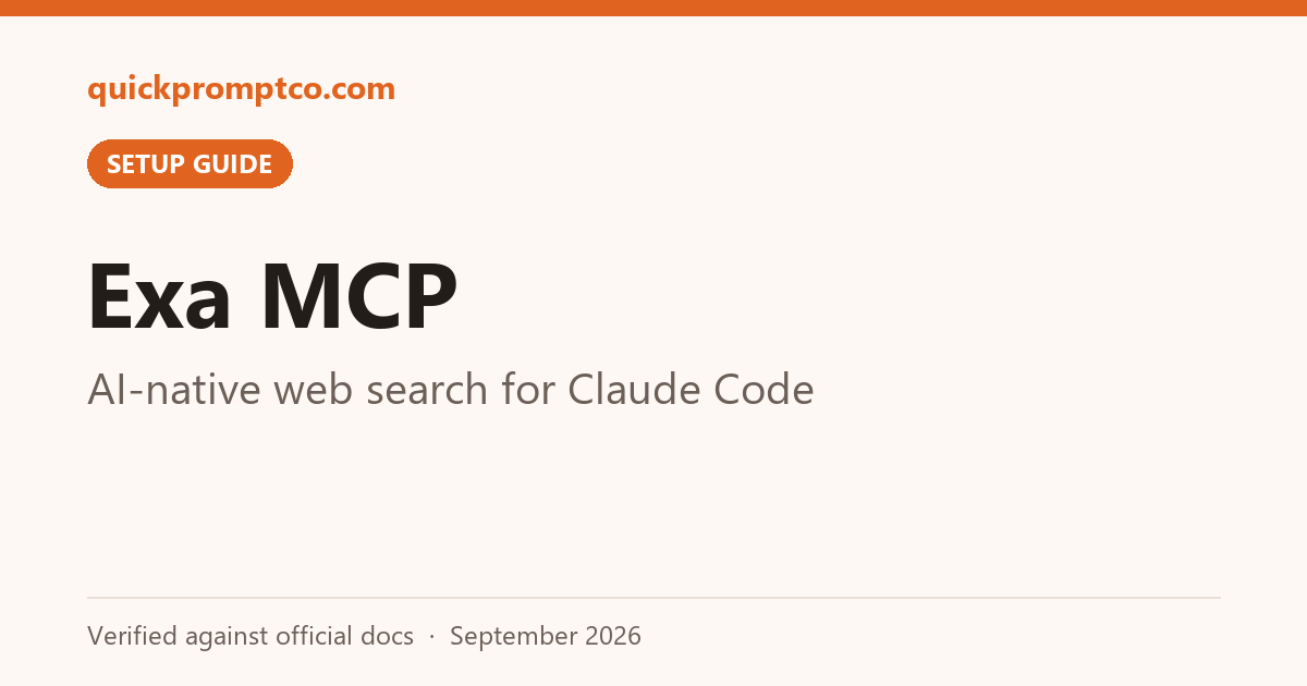 Stop Getting Stale Answers From Claude Code: Exa MCP Adds AI-Native Web Search That Returns Clean Page Content, No Key Needed