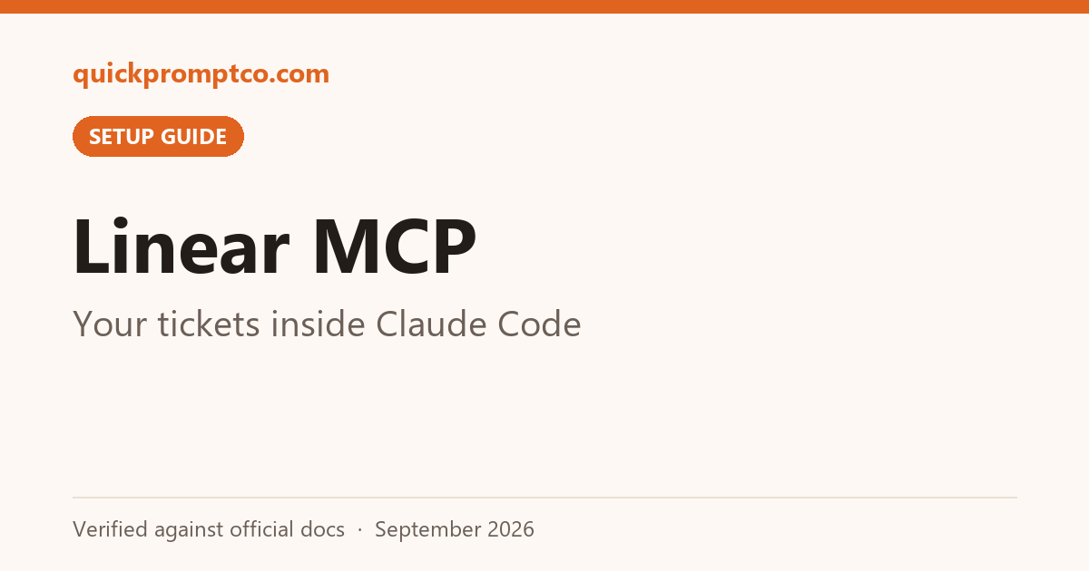 Linear MCP: Your tickets inside Claude Code