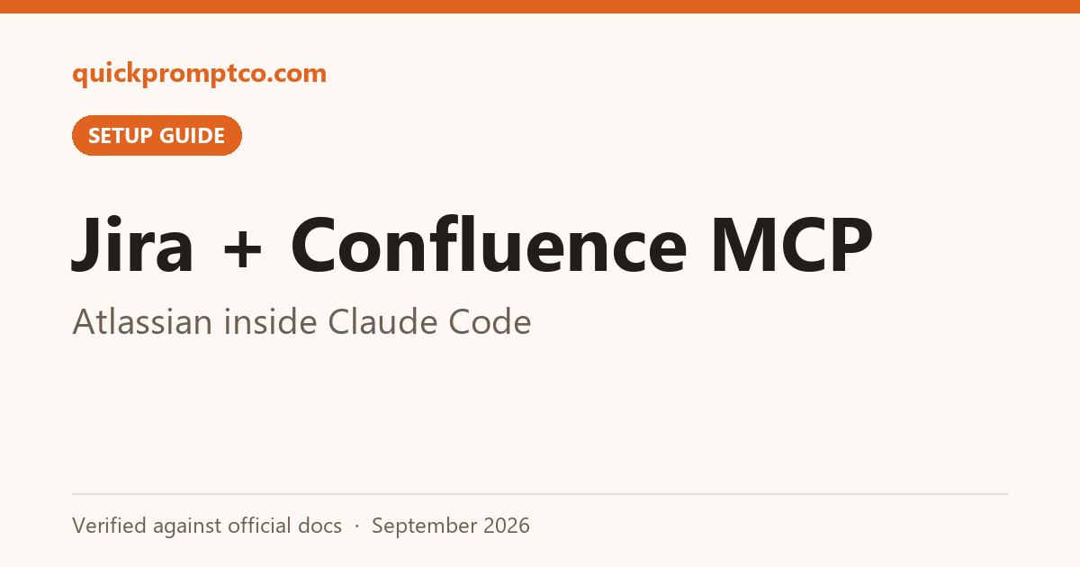 Jira + Confluence MCP: Atlassian inside Claude Code