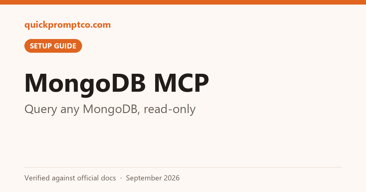 MongoDB MCP: Query any MongoDB, read-only