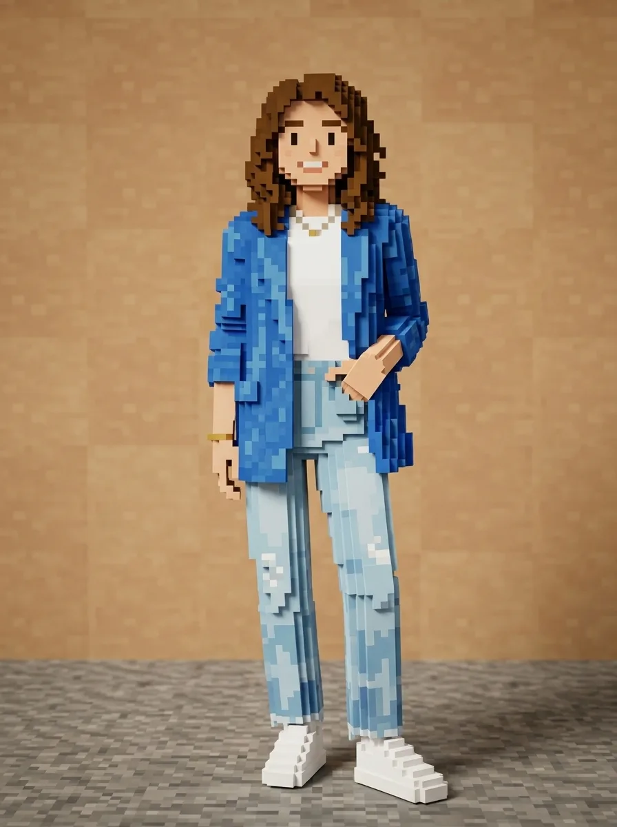 /voxel minecraft character: worked