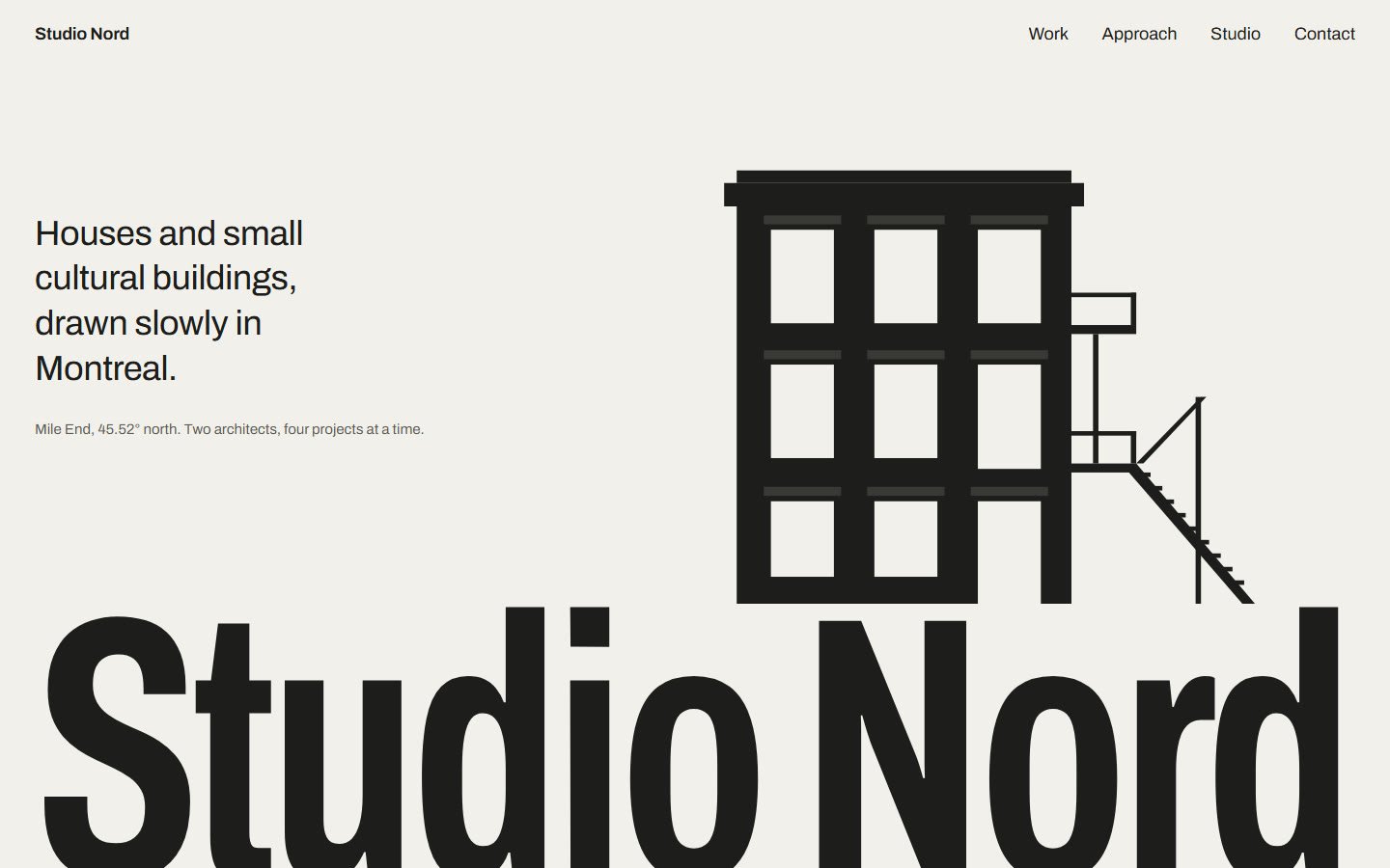 Studio Nord: monochrome architecture portfolio with oversized type